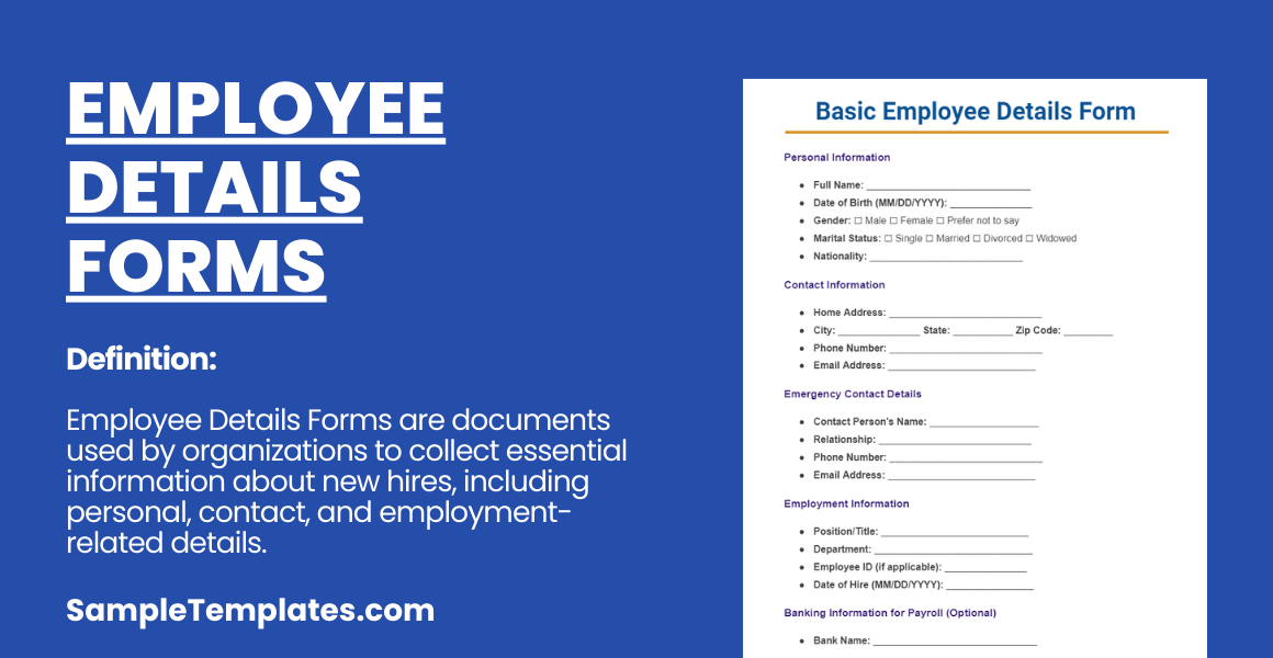 employee details forms