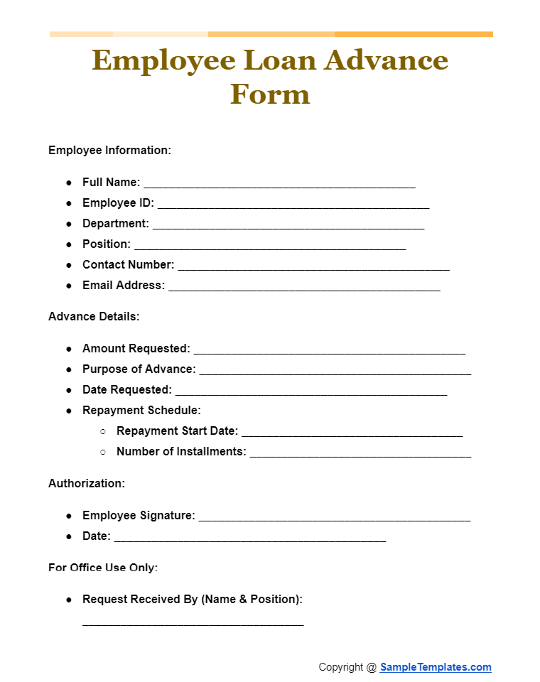 employee loan advance form