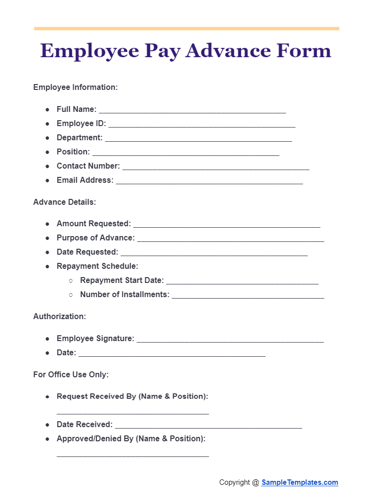 employee pay advance form