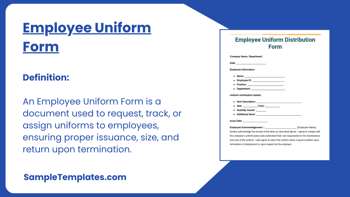 Employee Uniform Form