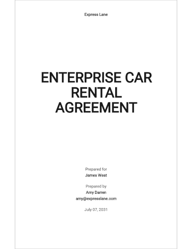 enterprise car rental agreement template