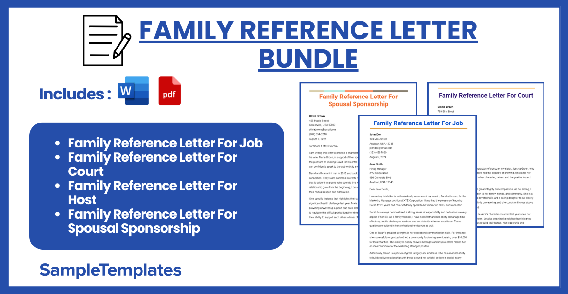 family reference letter bundle