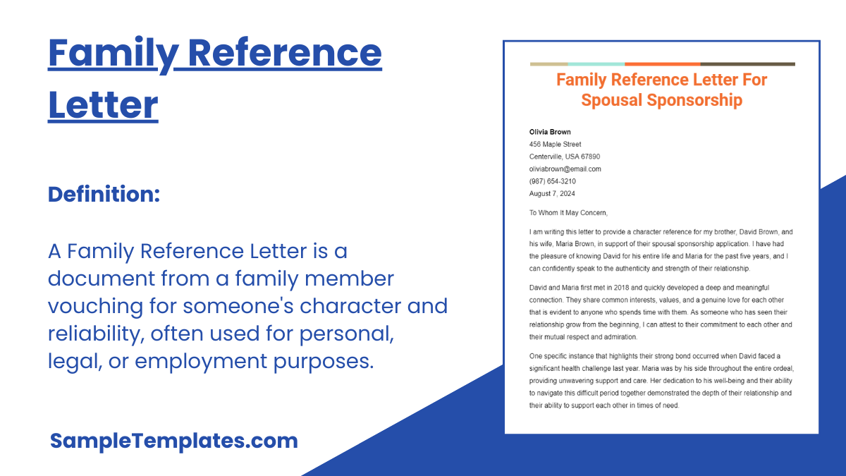 Family Reference Letter