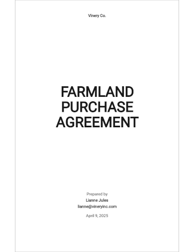 farm land purchase agreement template