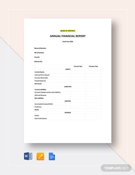 Simple Financial Report Sample Pdf