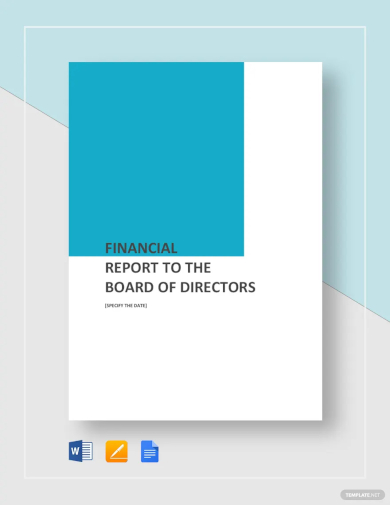 financial report to board of directors template