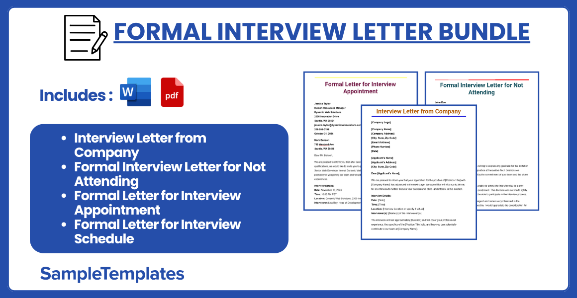 formal interview letter bundle