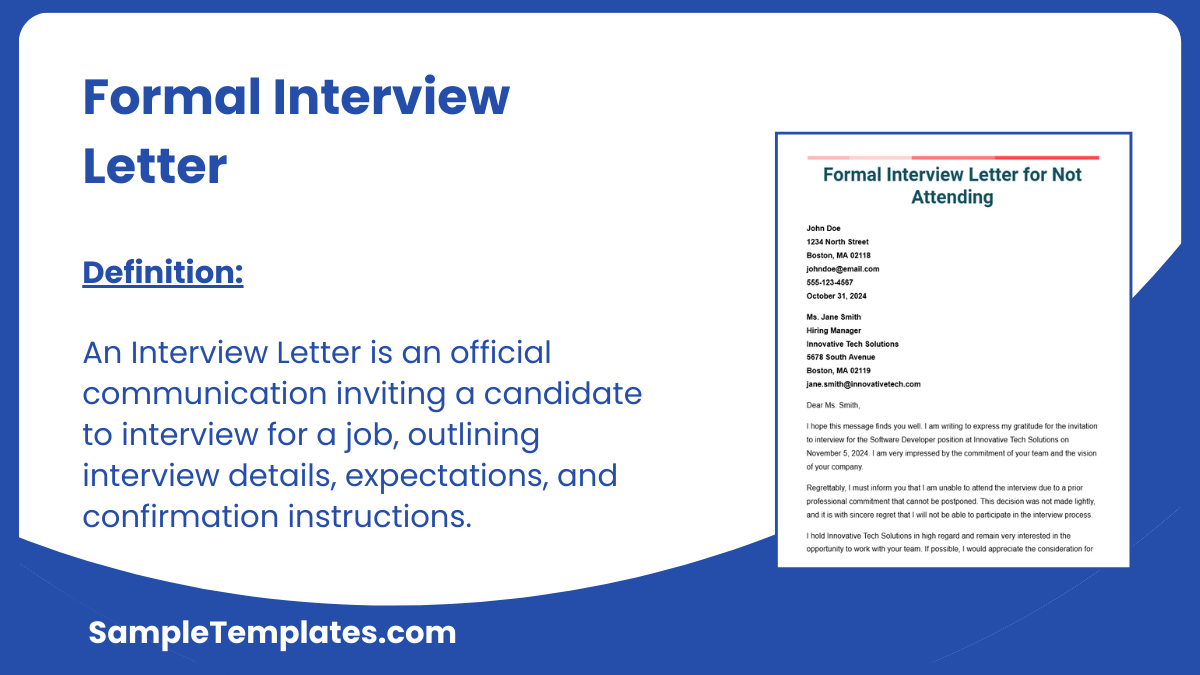 Formal Interview Letter