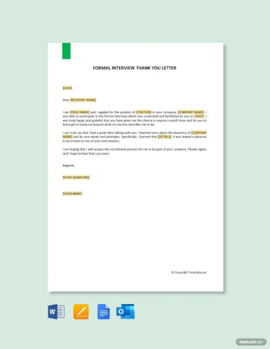 formal interview thank you letter template