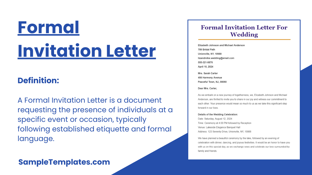 Formal Invitation Letter