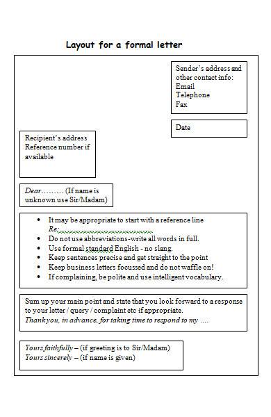 Free 8 Sample Formal Letter Layout Templates In Ms Word Pdf