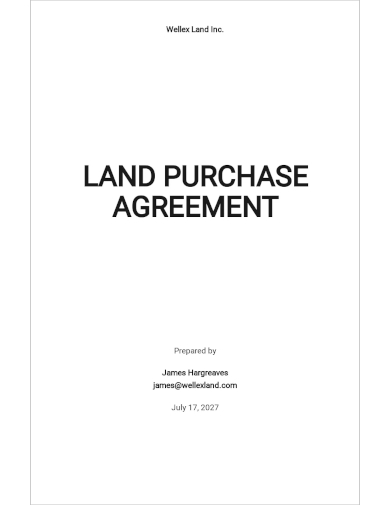 free basic land purchase agreement template