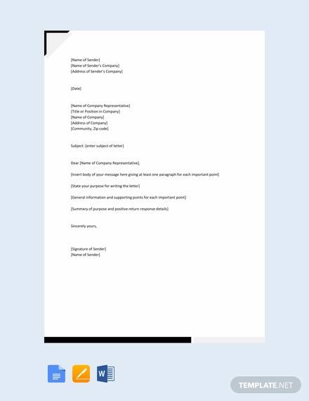 free formal business letter template