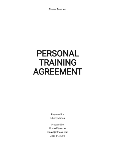 free personal training agreement template