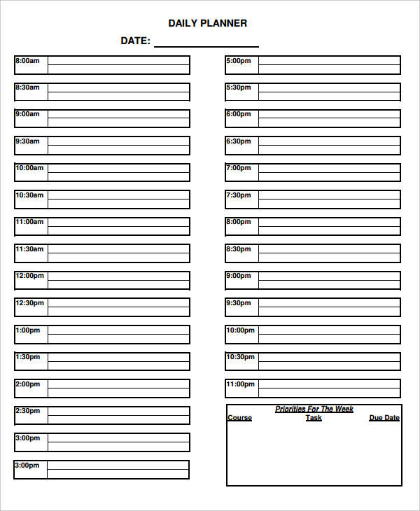 Printable Daily Calendar Sample 8 Examples In Word PDF