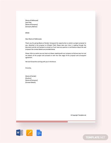 Project Proposal Letter Example