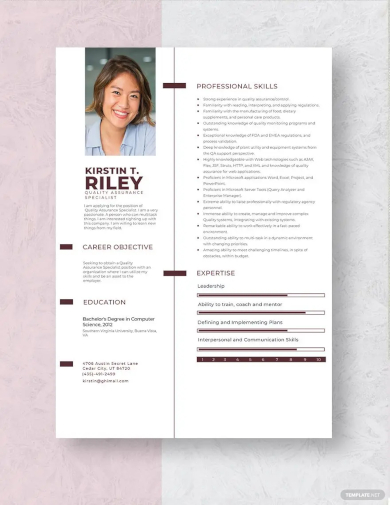 free quality assurance specialist resume template