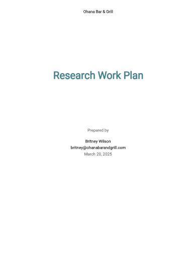 free research work plan template