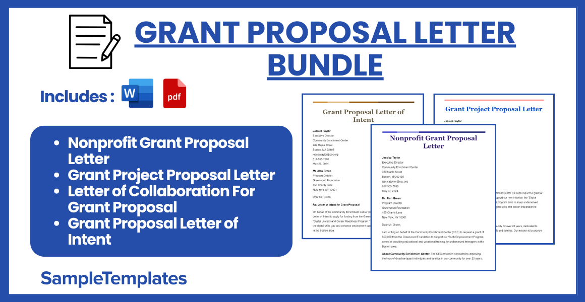 grant proposal letter bundle