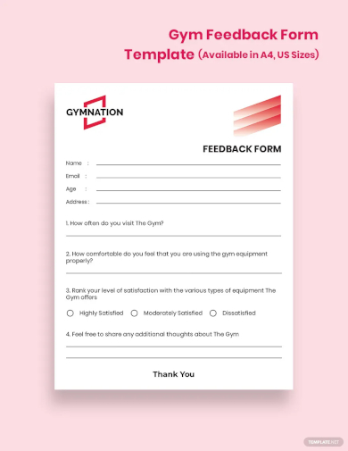 gym feedback form template