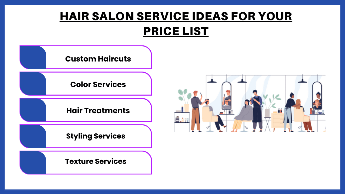 hair salon service ideas for your price list