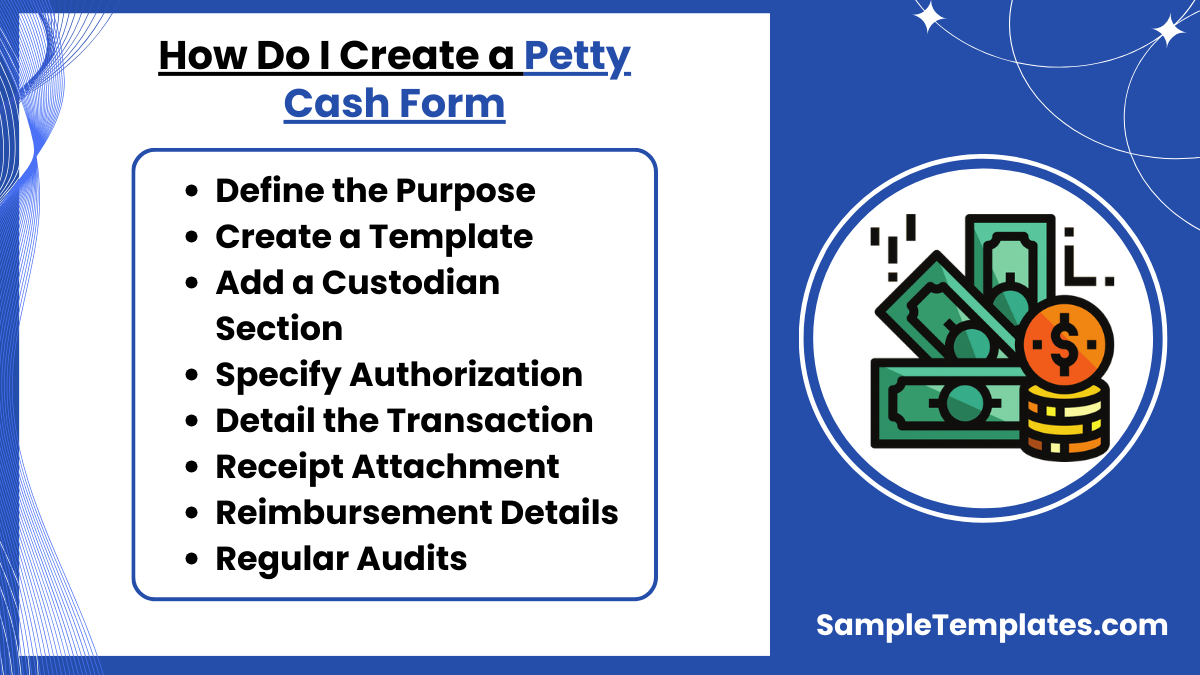 how do i create a petty cash form