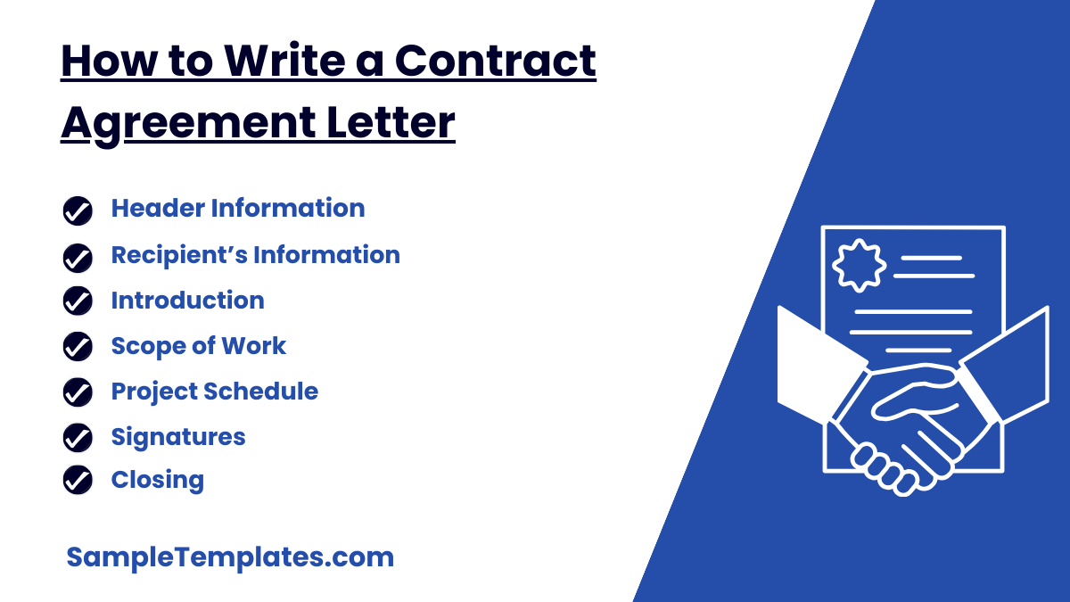 how to write a contract agreement letter