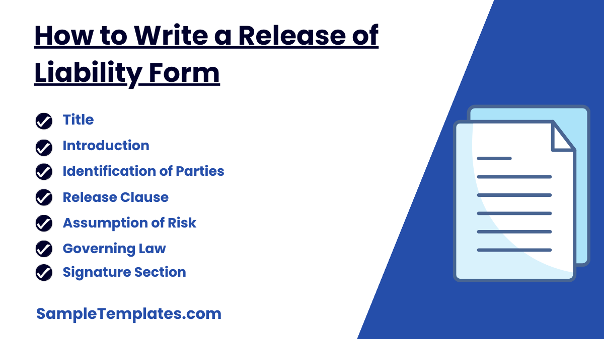 how to write a release of liability form