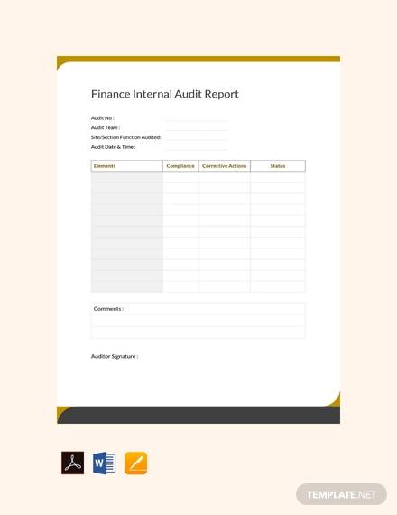 internal audit report financial