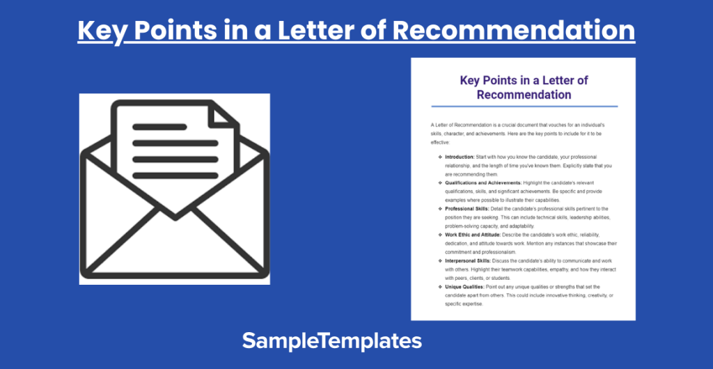 key points in a letter of recommendation 1024x530