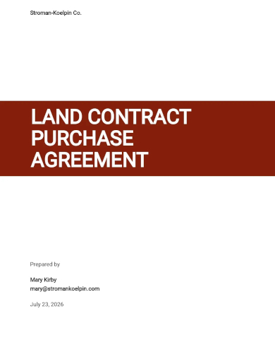 land contract purchase agreement template