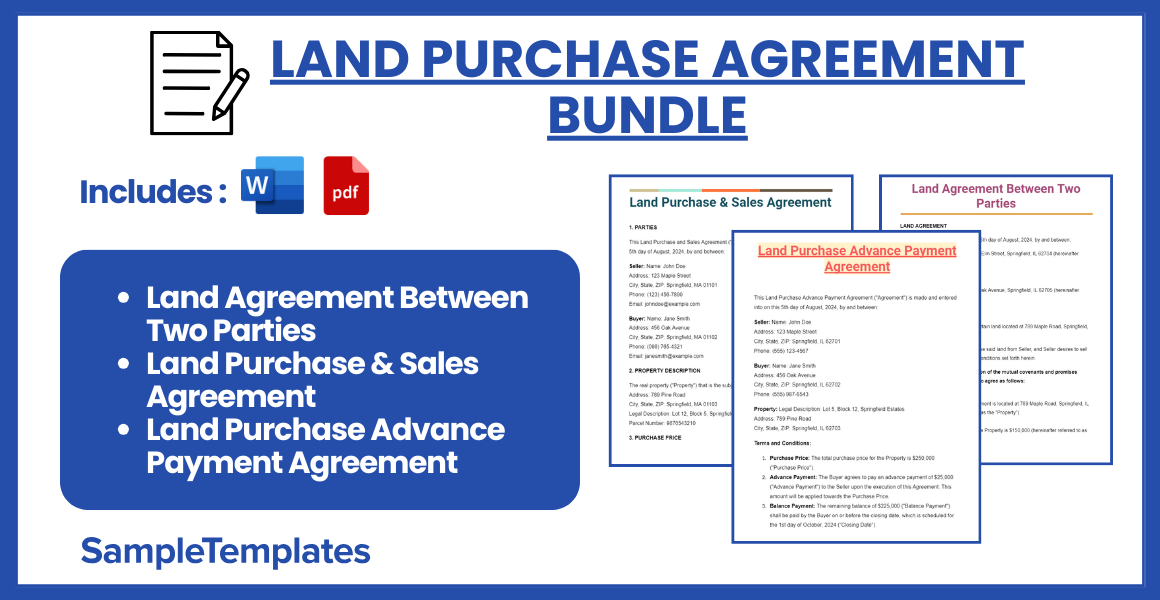 land purchase agreement bundle