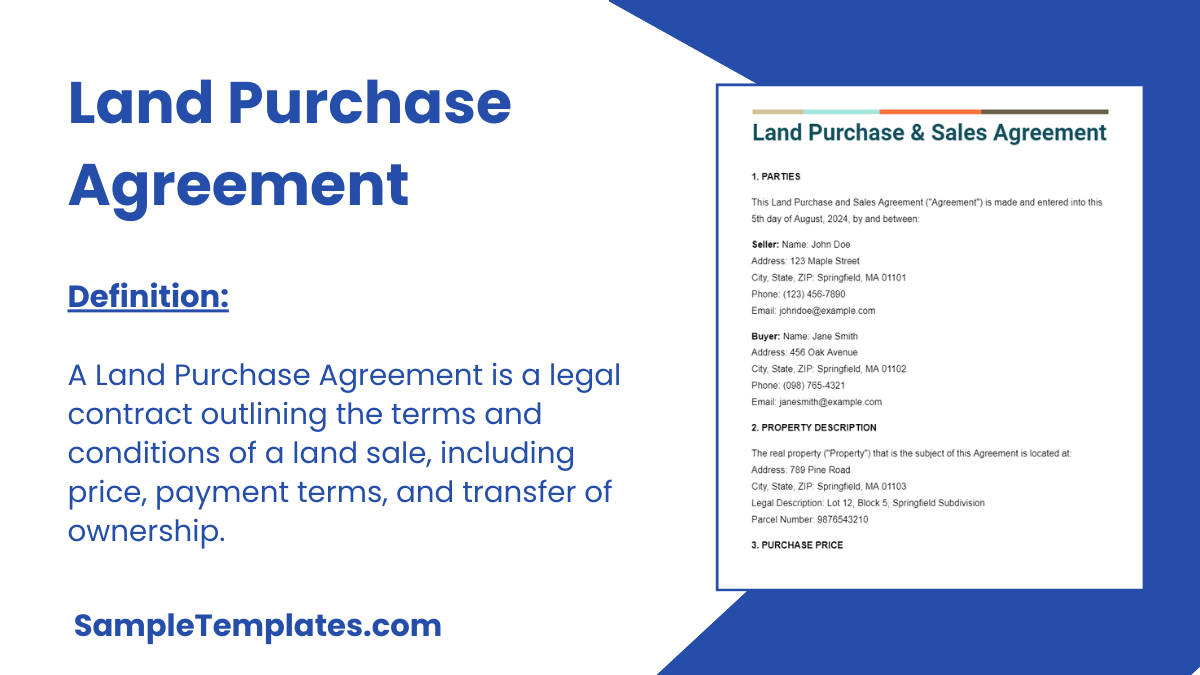 Land Purchase Agreement