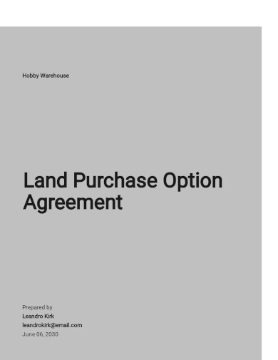 land purchase option agreement template