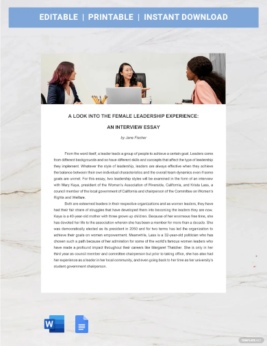 leadership interview essay template