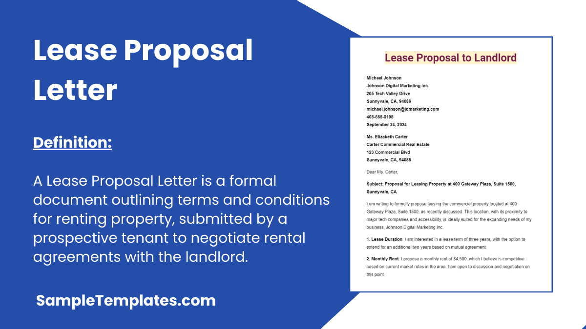 Lease Proposal Letter