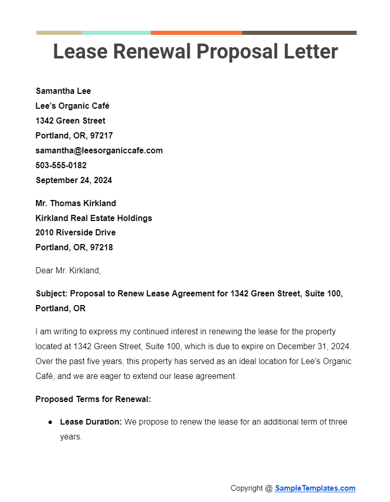 lease renewal proposal letter