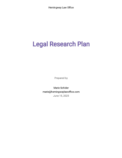 legal research plan template