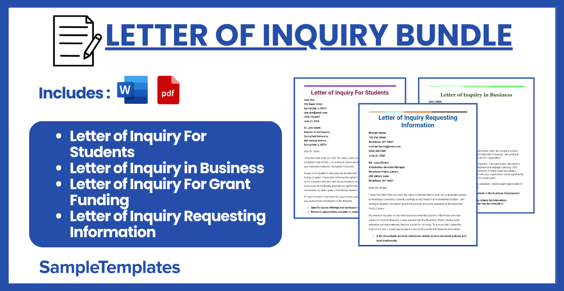 letter of inquiry bundle