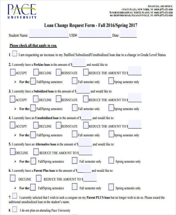 loan change request