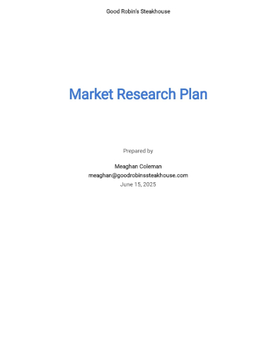 market research plan template