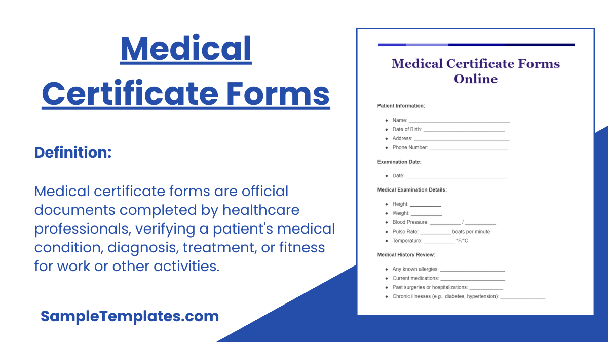 Medical Certificate Forms