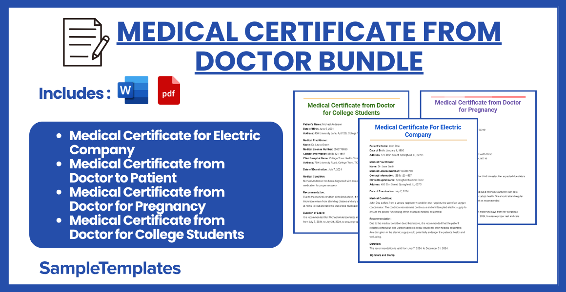 medical certificate from doctor bundle