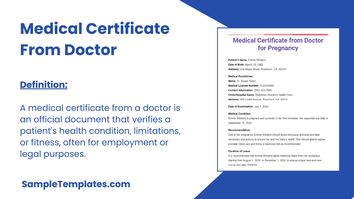 Medical Certificate from Doctor