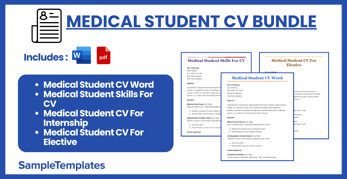 medical student cv bundle