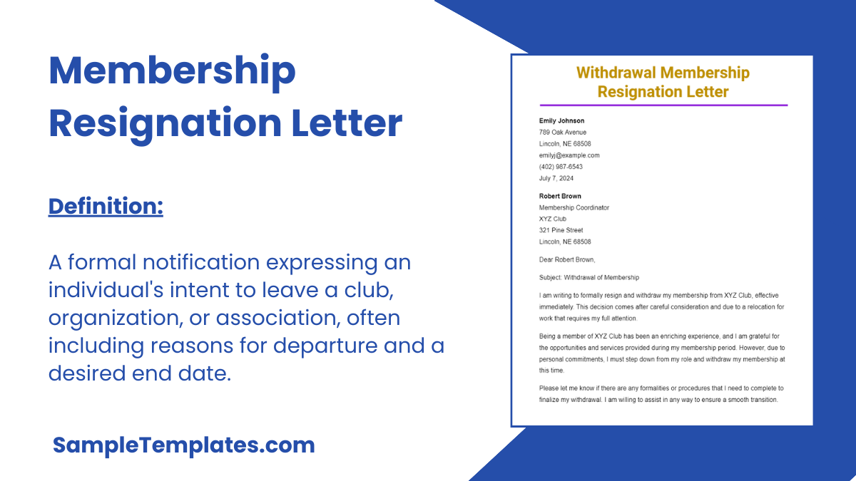 Membership Resignation Letter