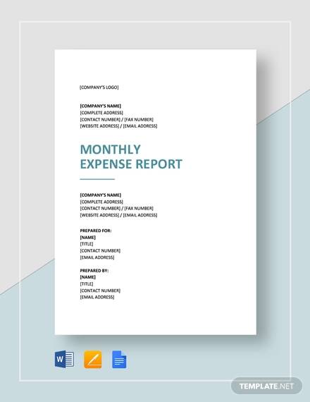 monthly expense report