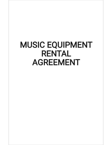 music equipment rental agreement template