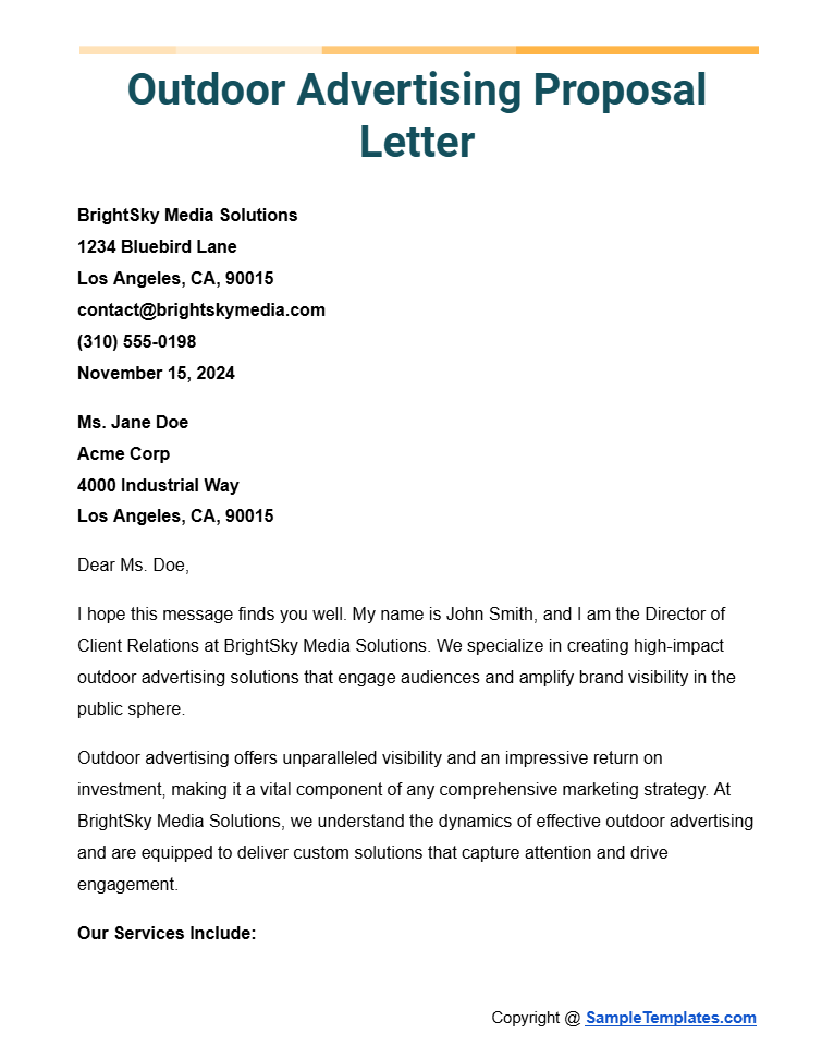 outdoor advertising proposal letter