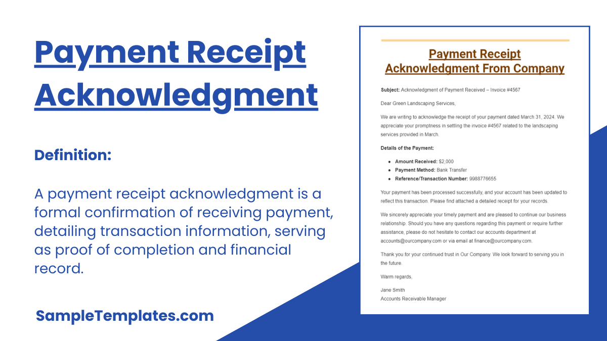payment receipt acknowledgment